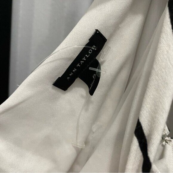 NWOT ANN TAYLOR Black & White Stripe Maxi Dress Sleeveless Striped Size 0 - Picture 4 of 7